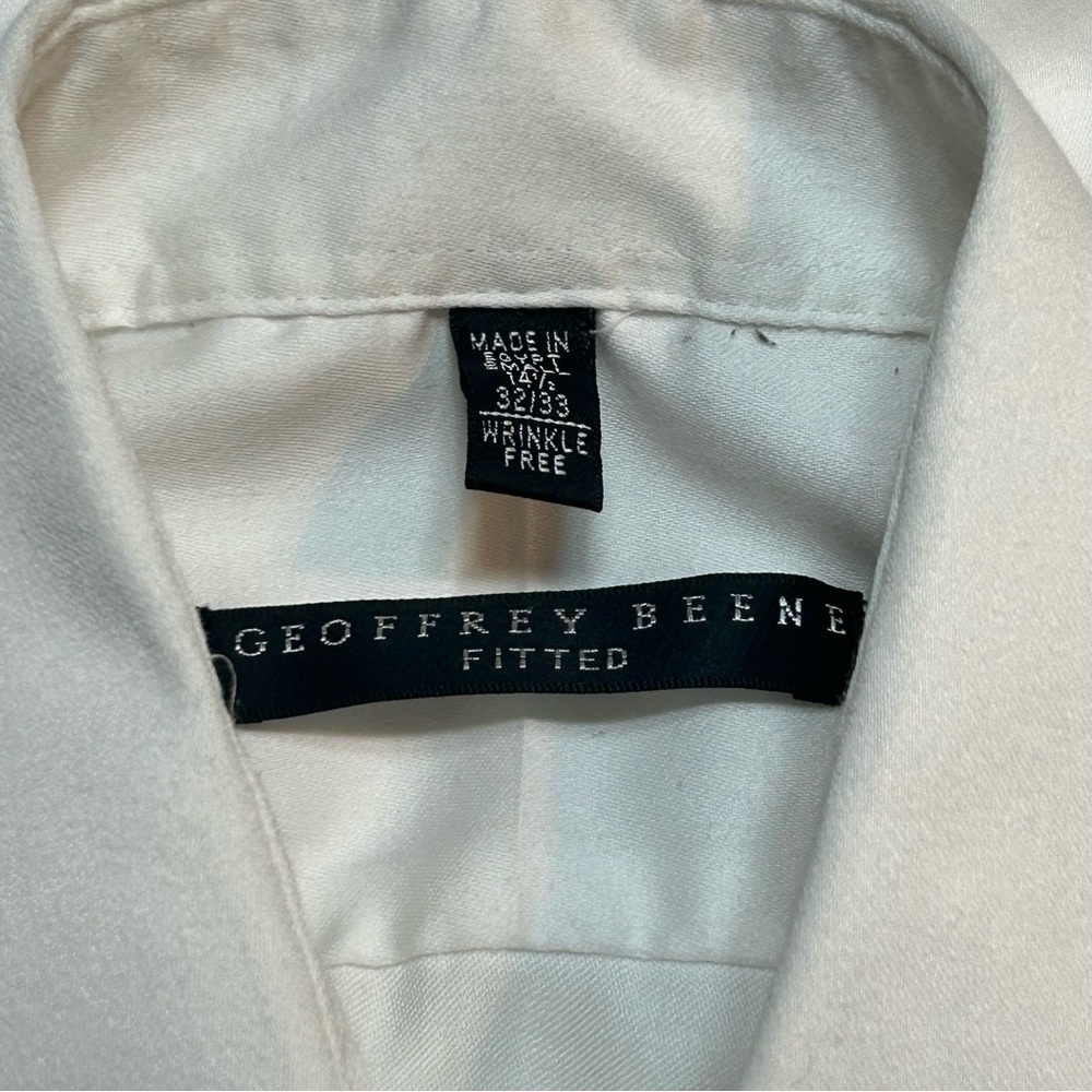 Geoffrey Beene Men's White Regular Fit Dress Shirt - Picture 3 of 6